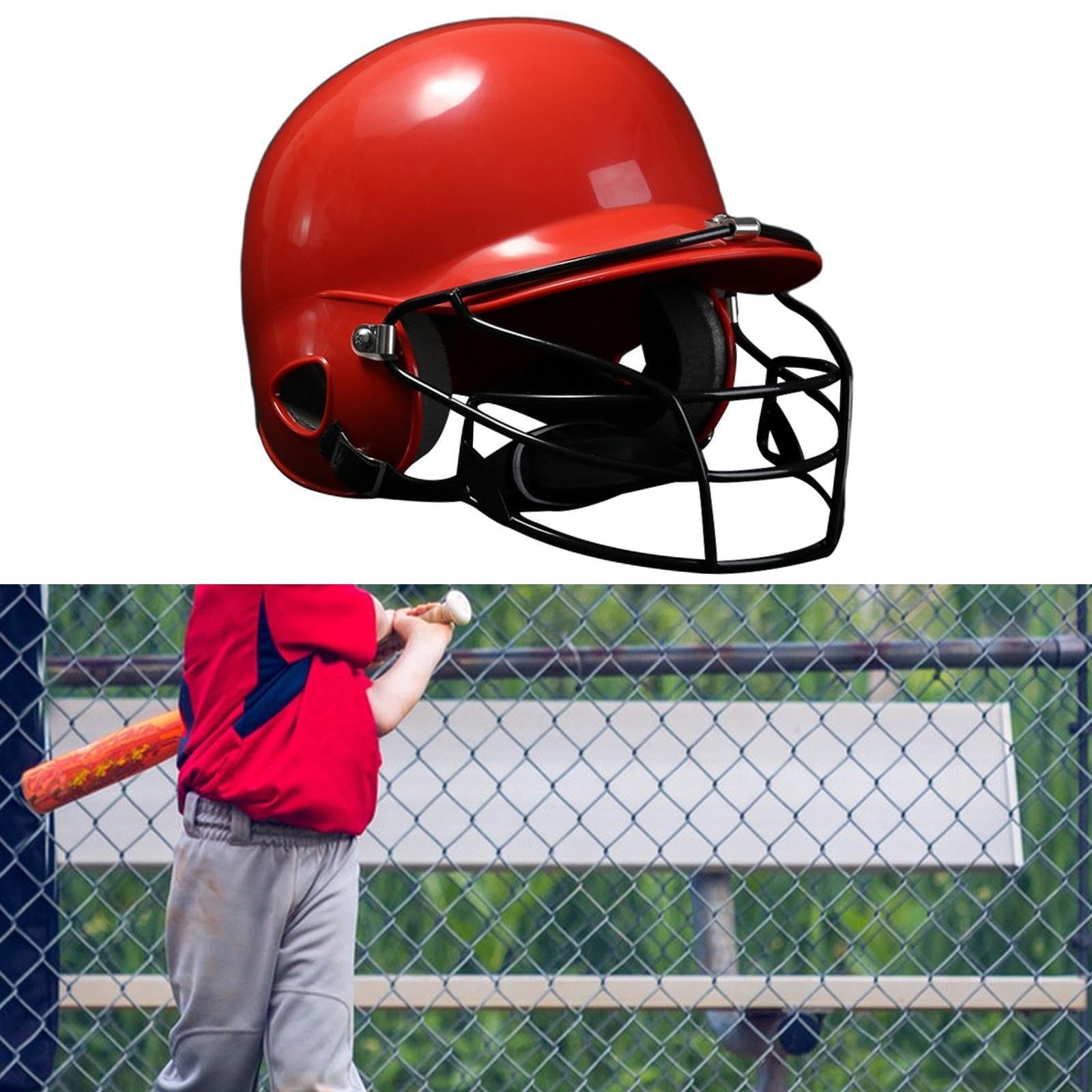 Casco de béisbol de Doble Oreja con para máscara, diseñado para Hombres Adultos. Ofrece protección Durante los Partidos. Casco Combate softbol con absorción Impactos.