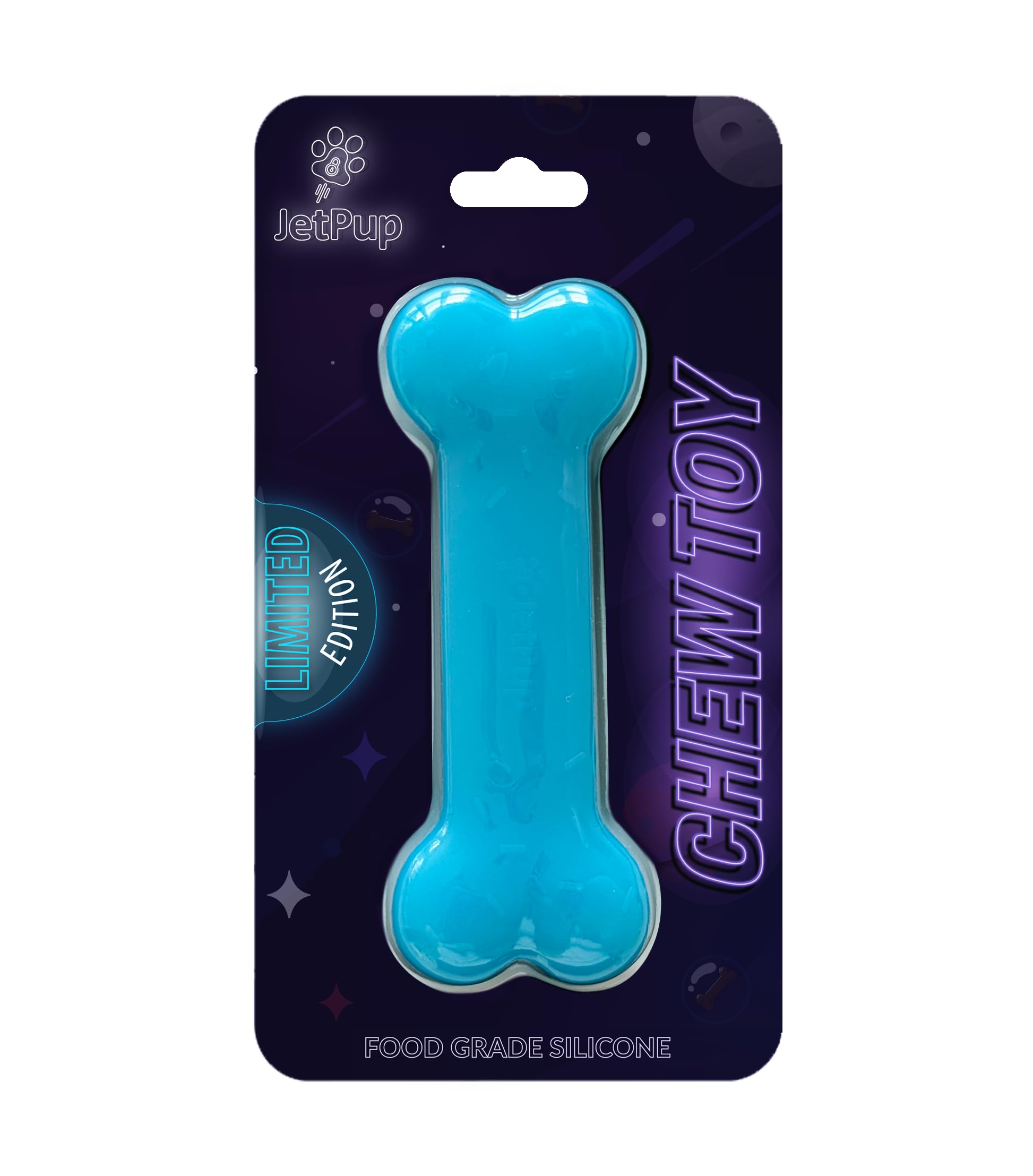 JetPup Pup Chew Toy - Bone - Human Grade Chew Toy - Human Pup Play - 100% Food Grade Silicone - (Blue Orbit* Limited Edition): Large Purple