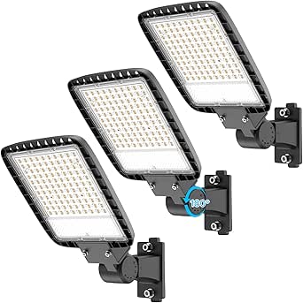 JC-LGL 150W LED Shoebox Parking Lot Light - 21,000LM, 5000K, Dusk To Dawn, IP65 Waterproof With Arm Mount