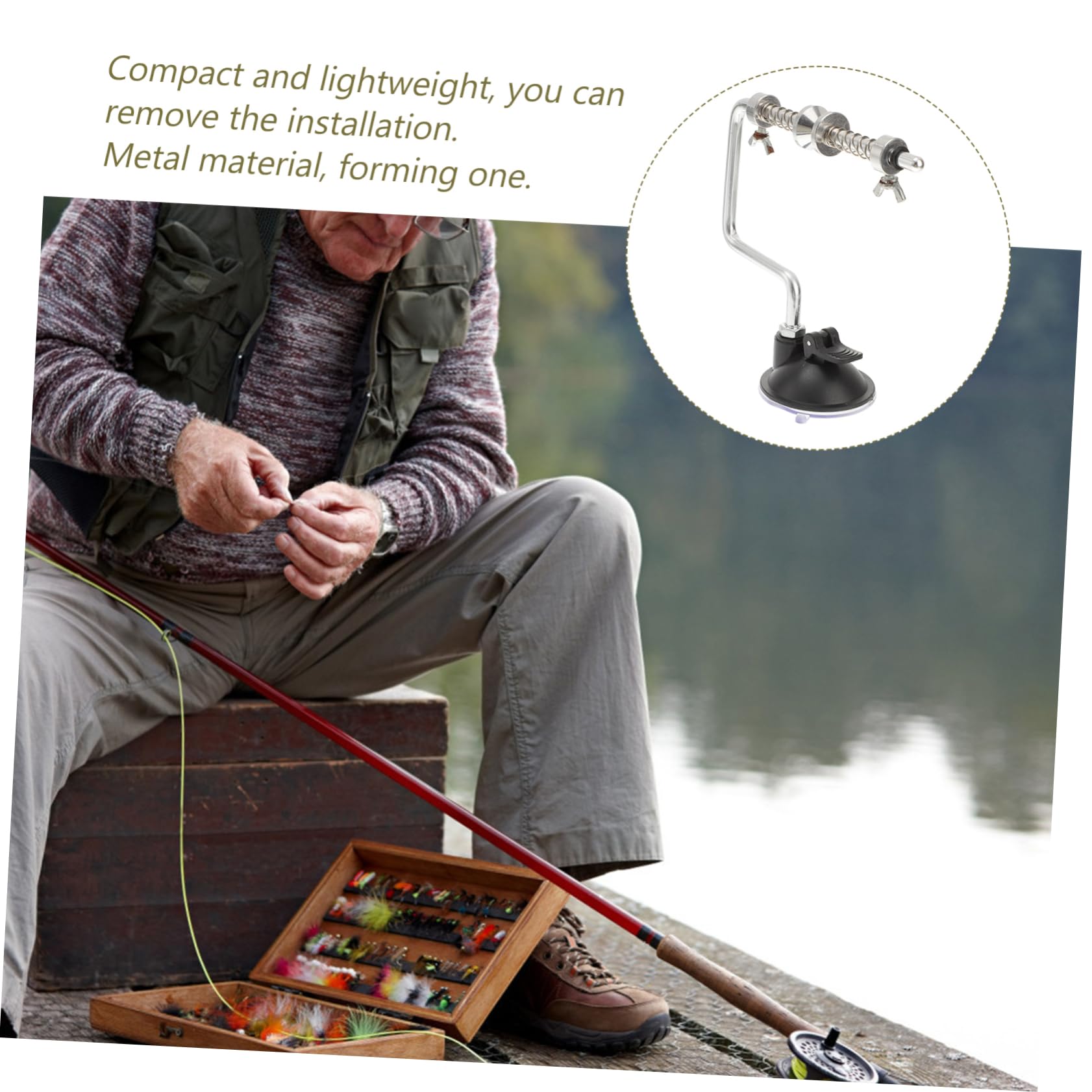 GANAZONO Fishing Line Winder Reel Spooler System Suction Cup Fishing Accessories for Carp Fishing Durable Prevent Line Twist Random Color