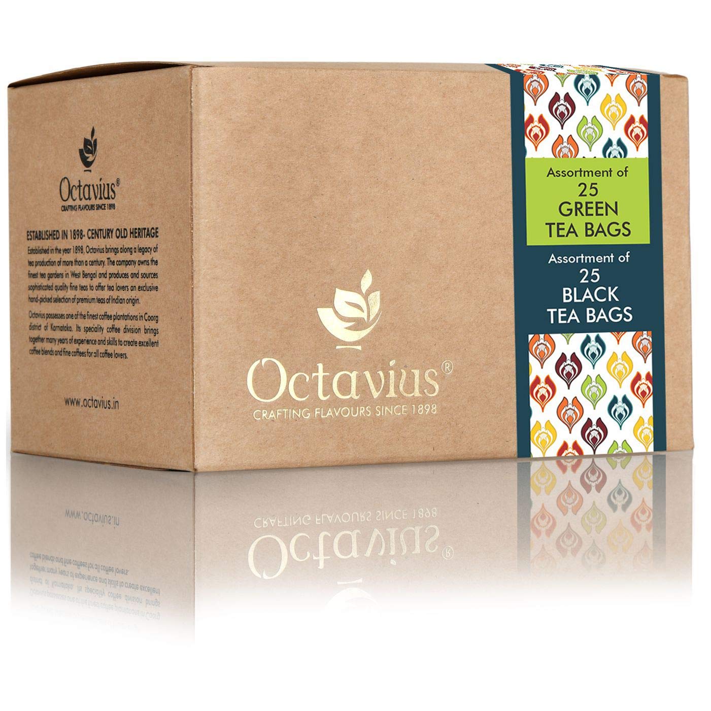 Octavius Black & Green Tea Sampler, 6 Teas Assorted