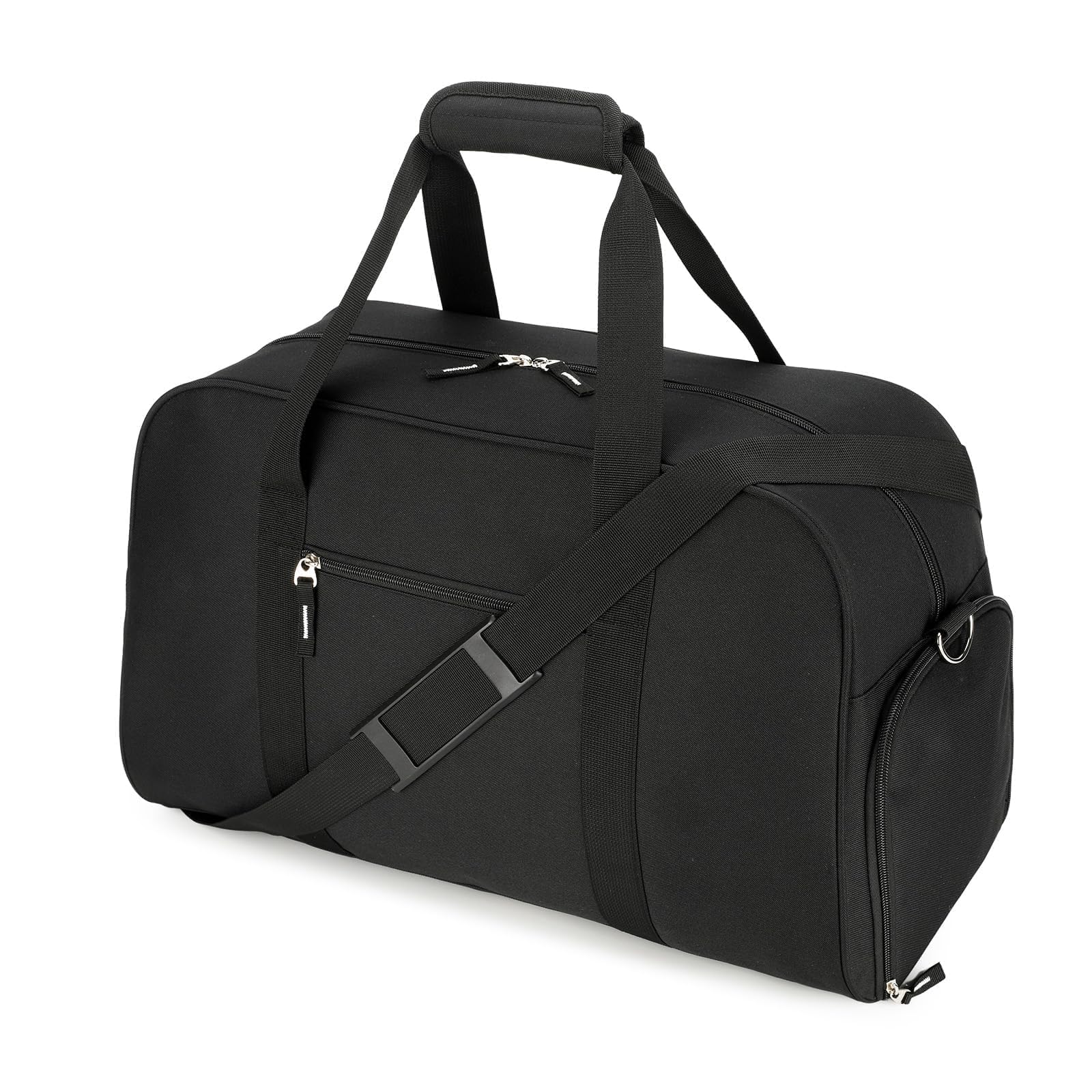 Searock Bolsa de gimnasio de 21 pulgadas con compartimento para zapatos, bolsa deportiva para viajes, bolsa de lona de mano, bolsas de fin de semana para hombres y mujeres que viajan, Negro, 53 cm