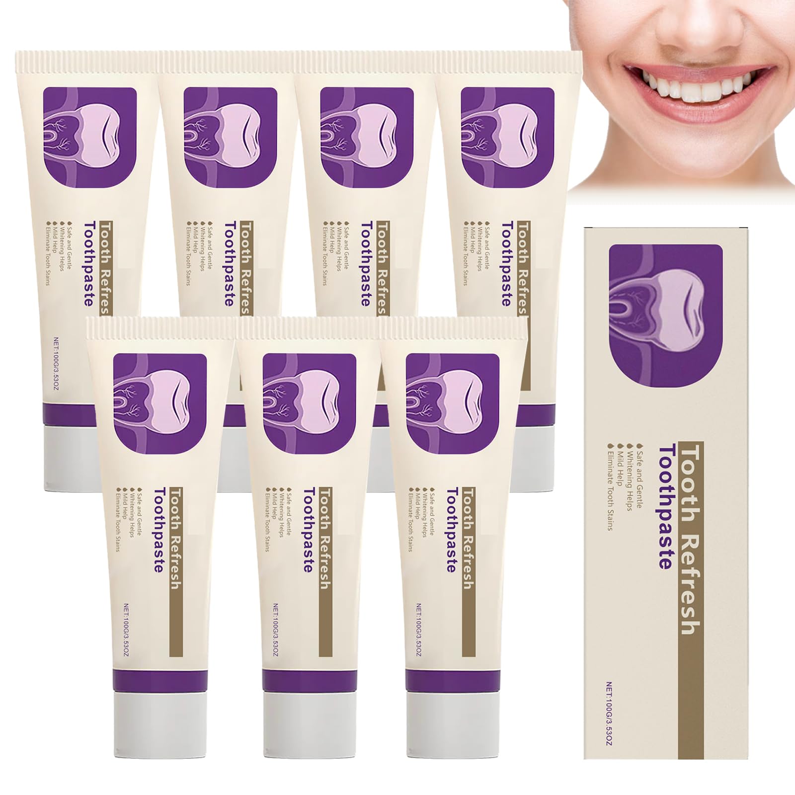 Dentifricio rinfrescante dei denti, rinforzante dello smalto e per alito fresco, dentifricio per la cura dentale, rimuove lo scolorimento e promuove i denti sani, idrossiapatite dentifricio per denti