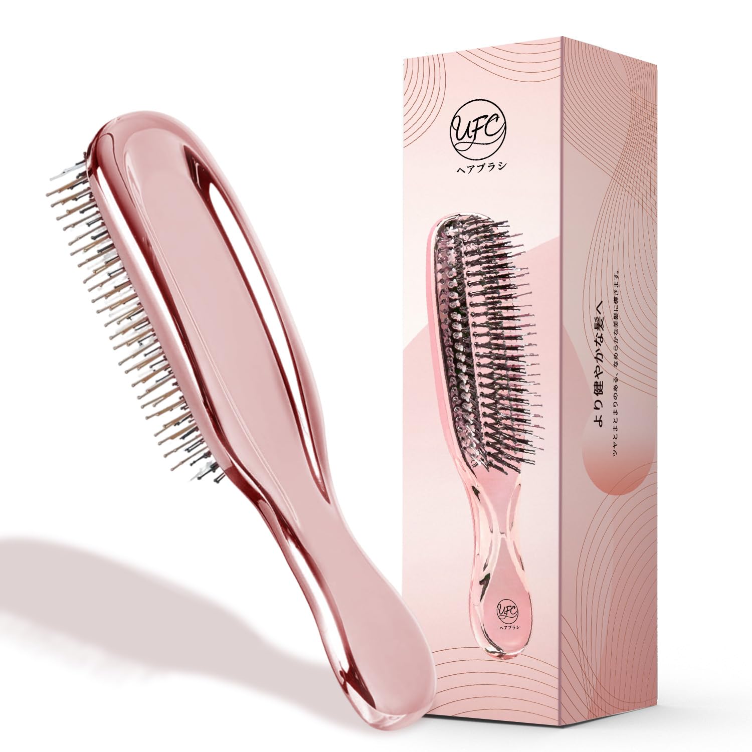 ピンク ヘアブラシ&ヘアコームセット　くし 髪の毛　サラサラ Amazon.co.jp: 【艶めく髪を育む設計】ヘアブラシ レディース