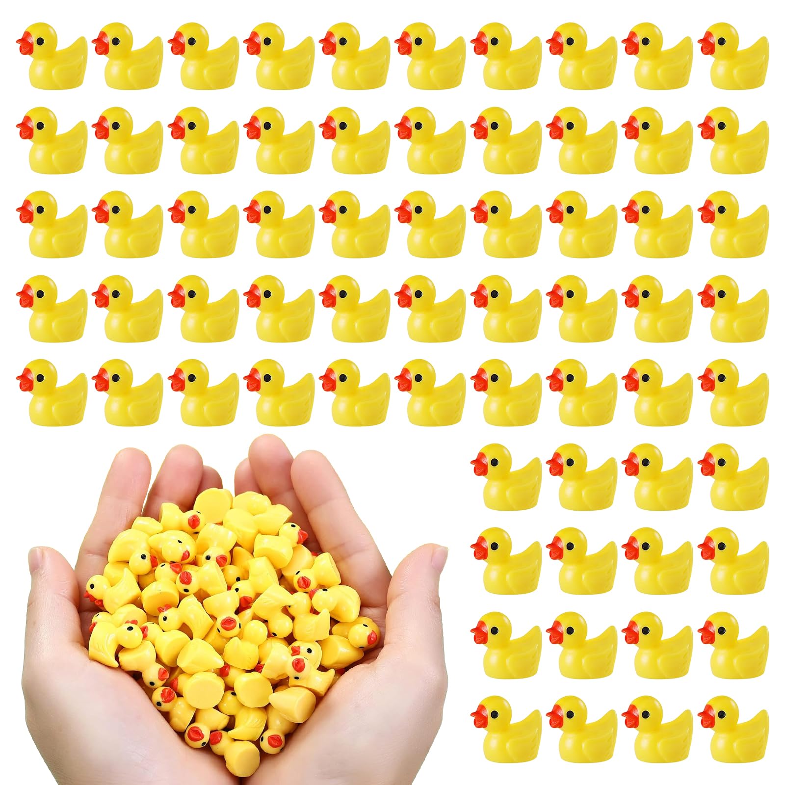 MOSTFUN120Pcs Tiny Ducks Mini Resin Ducks Cute Tiny Resin Ducks Yellow Realistic Little Plastic Ducks for Garden Landscapes Decoration, Potted Plants, Aquariums, Dollhouses, Home Decoration