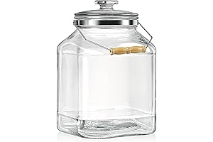 3 Gallon Glass Jar with Lid - 2.5 Gallon Wide Mouth Glass Jars with Lids