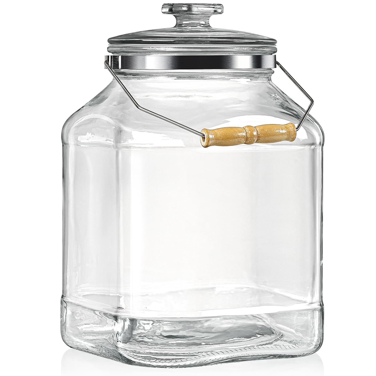 Daitouge 2.5 Gallon Glass Jar with Lids, 5.5