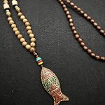 Wood Bead Necklace for Women Bohemian Necklace Long Necklaces Boho Jewelry