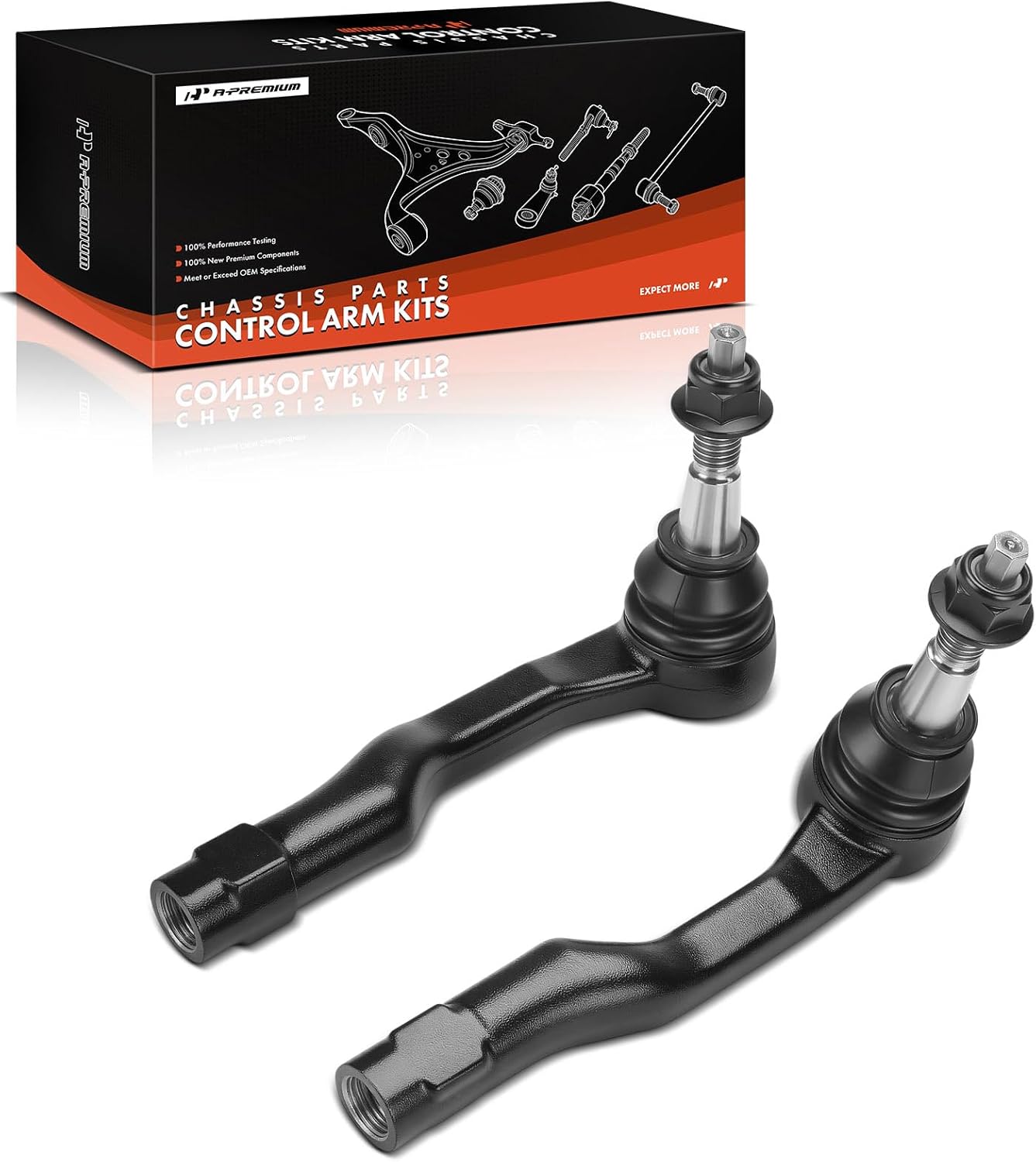 A-Premium 2 x Front Outer Tie Rod Ends, Compatible with Chevrolet Malibu 2013-2015, Malibu Limited 2016