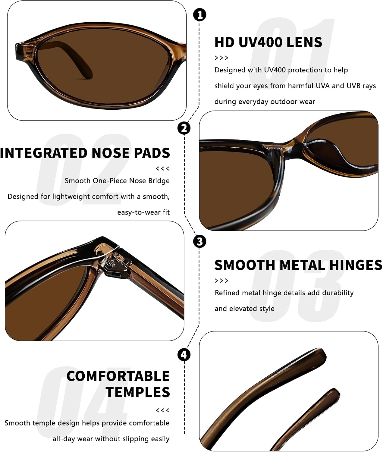 Retro Oval Sunglasses for Women Trendy Narrow Cat Eye Sunglasses Chic 90s Y2K Sunnies UV400 Shades for Small Face