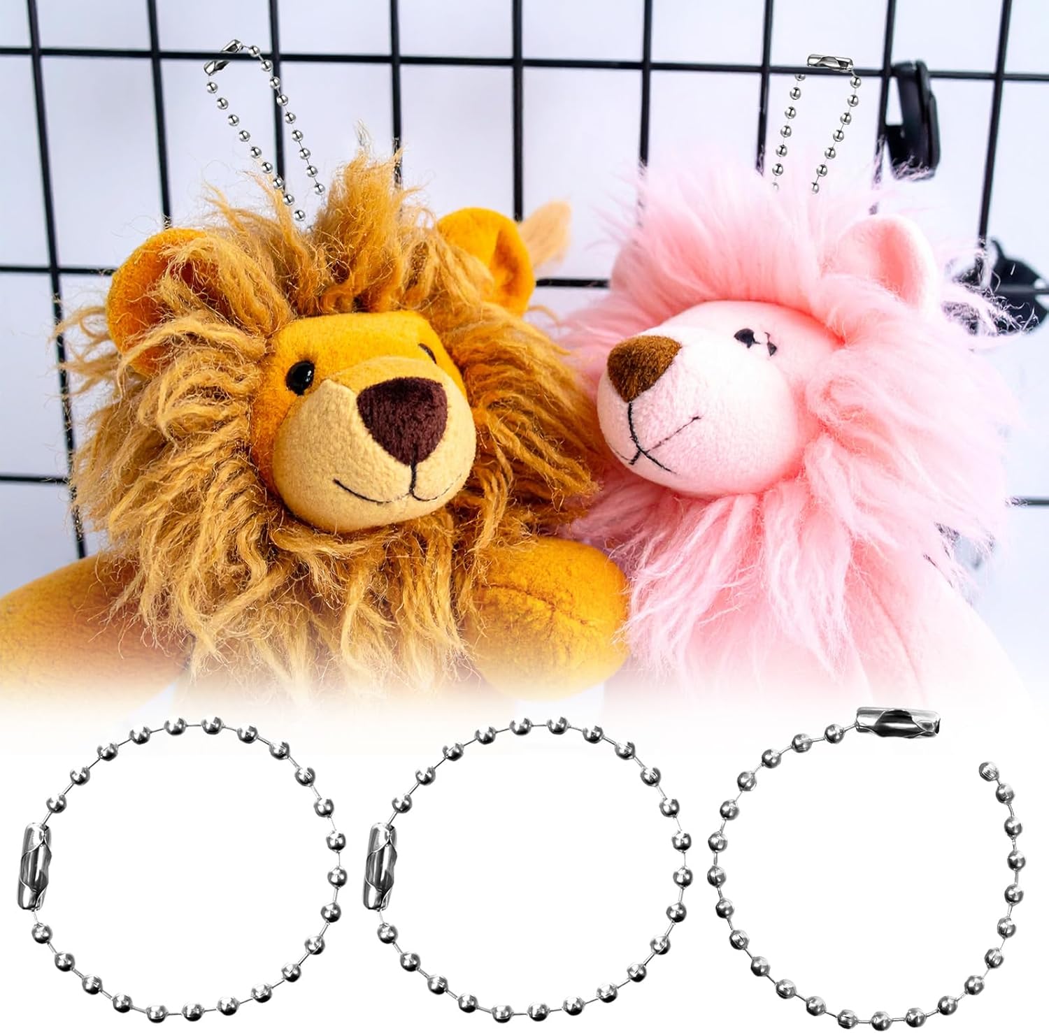 100pcs Ball Chain Keychain 4 inch Bead Chains Connector Clasp Metal Key Chains Adjustable Antiqued Metal Bead Steel Chain Tag Key Rings Beaded Keychain for Jewelry Finding Making Accessories DIY Craft - Image 7