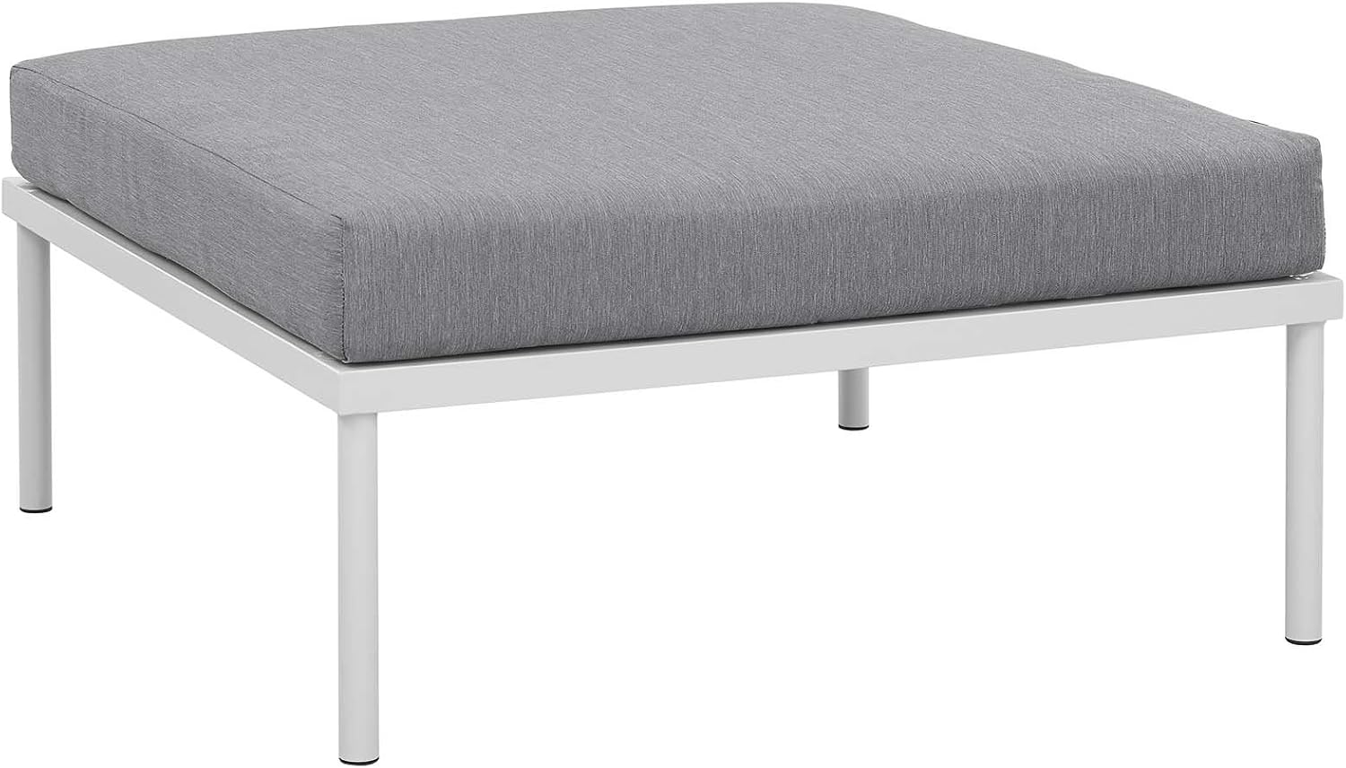 Modway Harmony Aluminum Outdoor Patio Furniture 6-Piece Sectional Sofa Set in White Gray