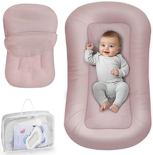 Cpzzkq Infant Support Cushion for Newborns 0-24 Months - Portable Tummy Time Mat, Soft Breathable Cotton Pink, CPC Certified Safe Play