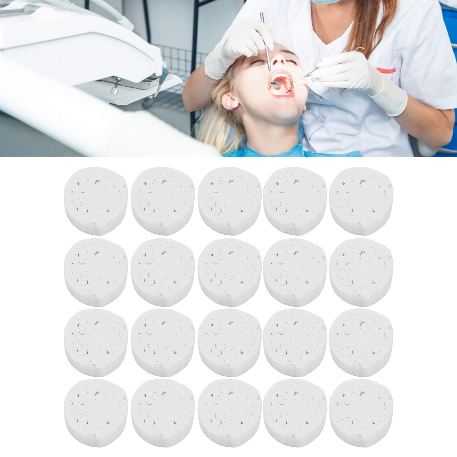100pcs Gaze Rolls, Wattepads für Zahnärzte, Gerollter Wattebausch, Gerollte Wattebällchen, Natürliche Watterollen Hochsaugfähige Baumwolle für Mund und Nase