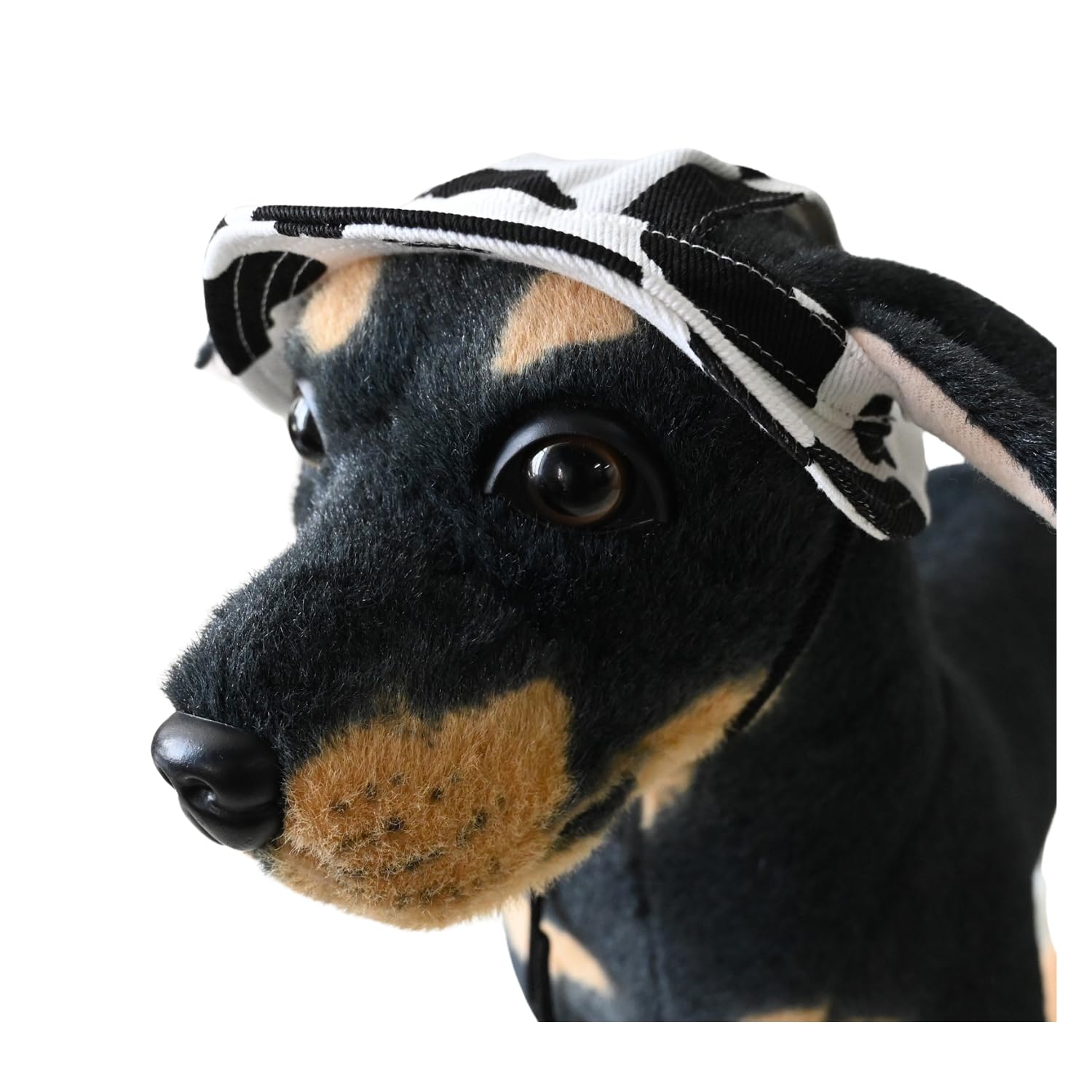 BT Bear Dog Bucket Hats, Cotton Casual Dog Round Cap with Ear Hole, Adjustable Outdoor Travel Sun Protection Sport Hat for Cat Small Medium Dogs Black S