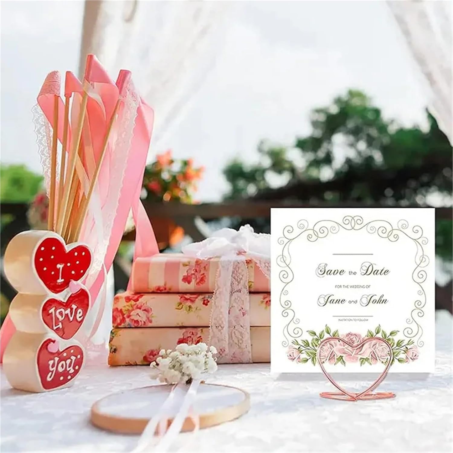 For Buffet 40pcs Heart Shape Table Number Name Sign Birthday Party Decoration Supplies Home Photo Clip Stands(Rose Gold)