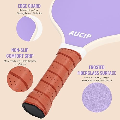 Miniatura 4 de Pickleball Paddles, USAPA Approved Cute Pickleball Paddles Set of 2, Polypropylene Honeycomb Core, Fiberglass Pickleball Set with 2 Rackets, 4