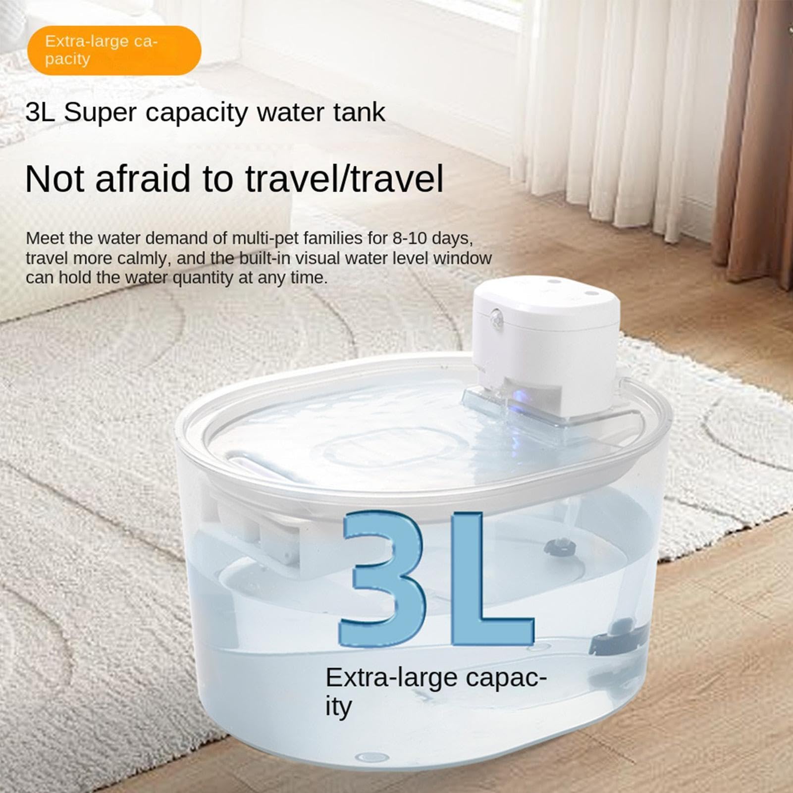 Fuente De Agua para Gato 3L Bebedero Recargable Silencioso con Sensor | Fuente De Agua Para Gatos Beber Sobremesa Escritorio Cachorro Gatito Perro Animal Mascota En Interiores