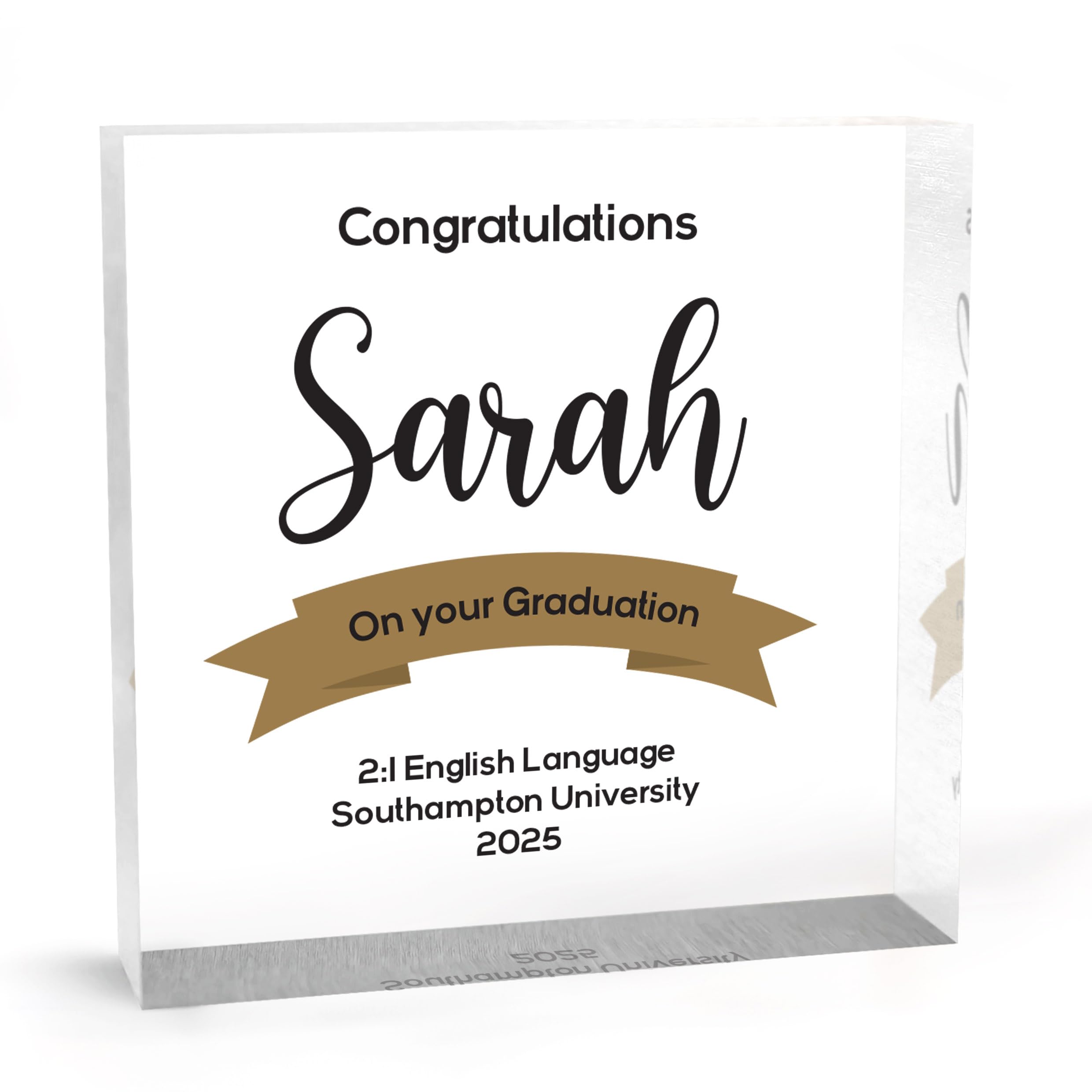 Beecreative Graduation Gifts For Her Him Personalised - Graduation Ornament - Daughter, Son, Grandson, Granddaughter - With Grey Bag