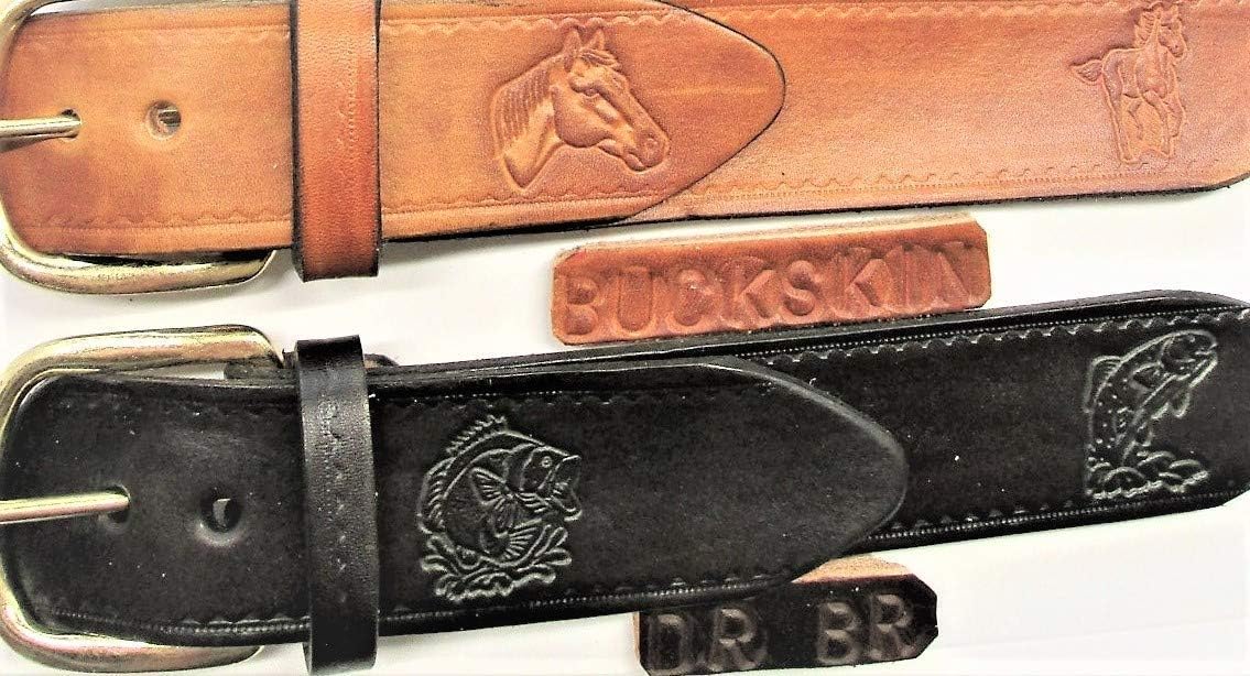Belt * EAGLE, DEER, HORSE, WOLF, BULL, FISH * 5 COLOR Choices Per DESIGN * Nice Border 1-1/2" Wide