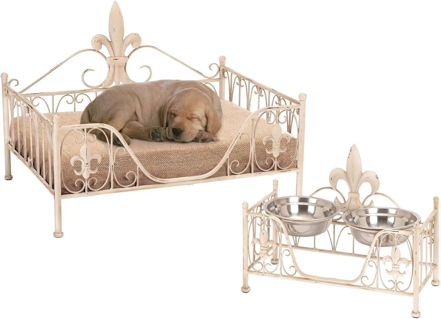 Deco 79 50906 Metal Pet Bed with Contemporary Elegant