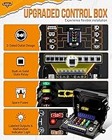 Vista 25 de Auxbeam Panel de interruptores BC60 de 6 bandas, caja de sistema de relé de control de circuito universal con interruptor LED de encendido y apagado