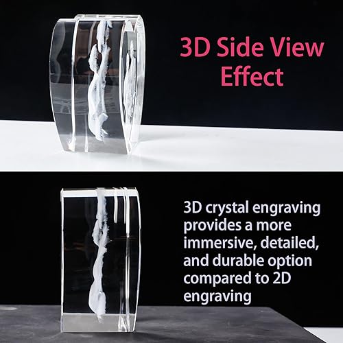 Miniatura 9 de Marco de cristal grabado con fotos cuadradas 3D, regalos personalizados en 3D para tus seres queridos, regalos únicos para bodas, compromisos,