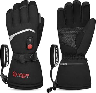 Savior Heat Upgraded Rechargeable Heated Gloves for Men & Women, 3000mAh Electric Heated Gloves with 3 Heat Levels Up to 150°F, Waterproof Ski Glove for Skiing, Snowbording, Camping, Hiking