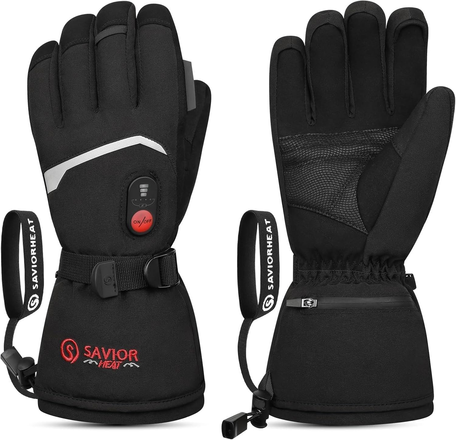 Savior Heat Upgraded Rechargeable Heated Gloves for Men &amp; Women, 3000mAh Electric Heated Gloves with 3 Heat Levels Up to 150°F, Waterproof Ski Glove for Skiing, Snowbording, Camping, Hiking