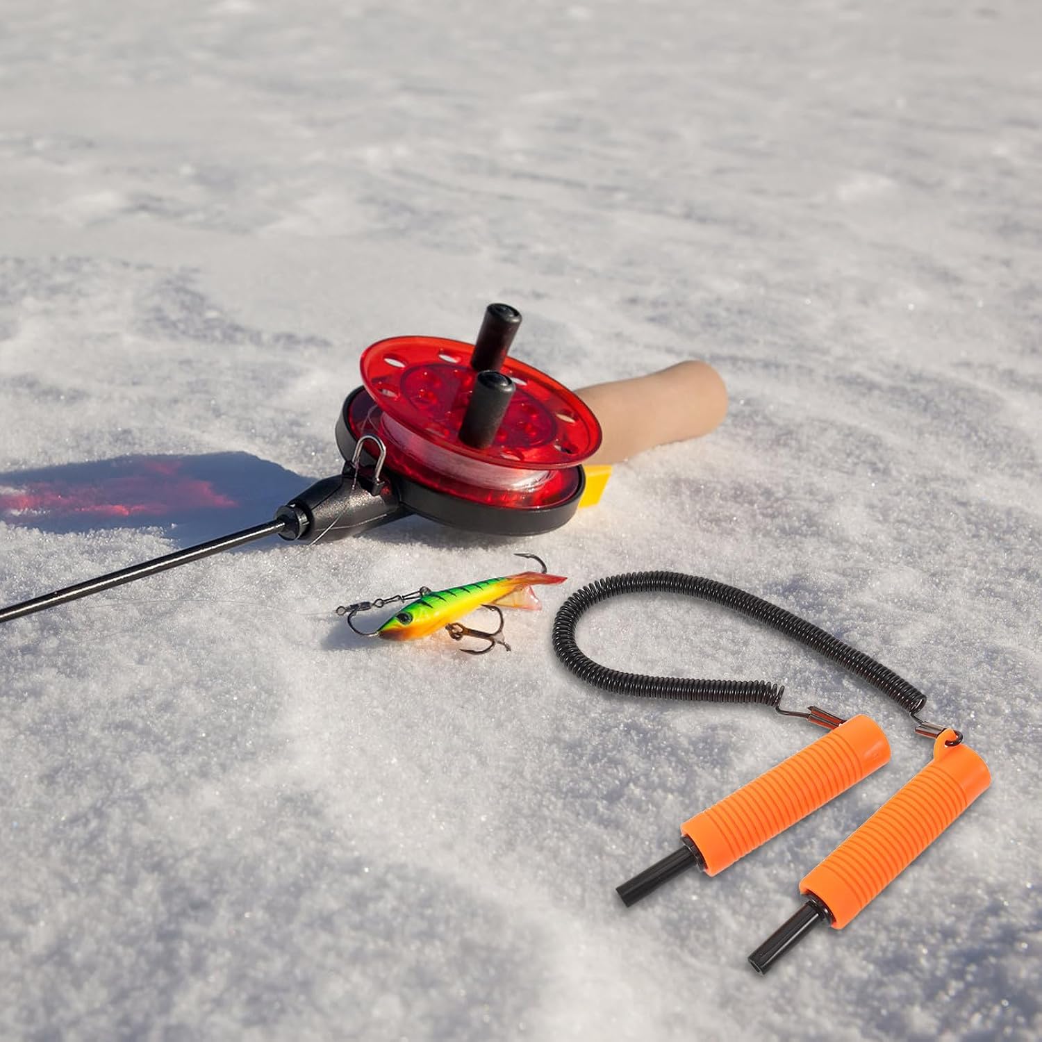 Retractable Ice Safety Pick - Flexible Lanyard & Nonskid Handle - Emergency Self-Rescue Spike for Ice Fishing, Skating, Walking & Winter Activities