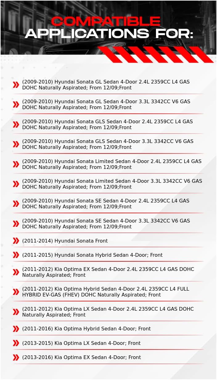 R1 Concepts Front Brake Kit For 2009-2015 Hyundai Sonata; 2011-2016 Kia Optima| Drilled Slotted Brake Rotors| Ceramic Brake Pads and Rotors Kit|Hardware included
