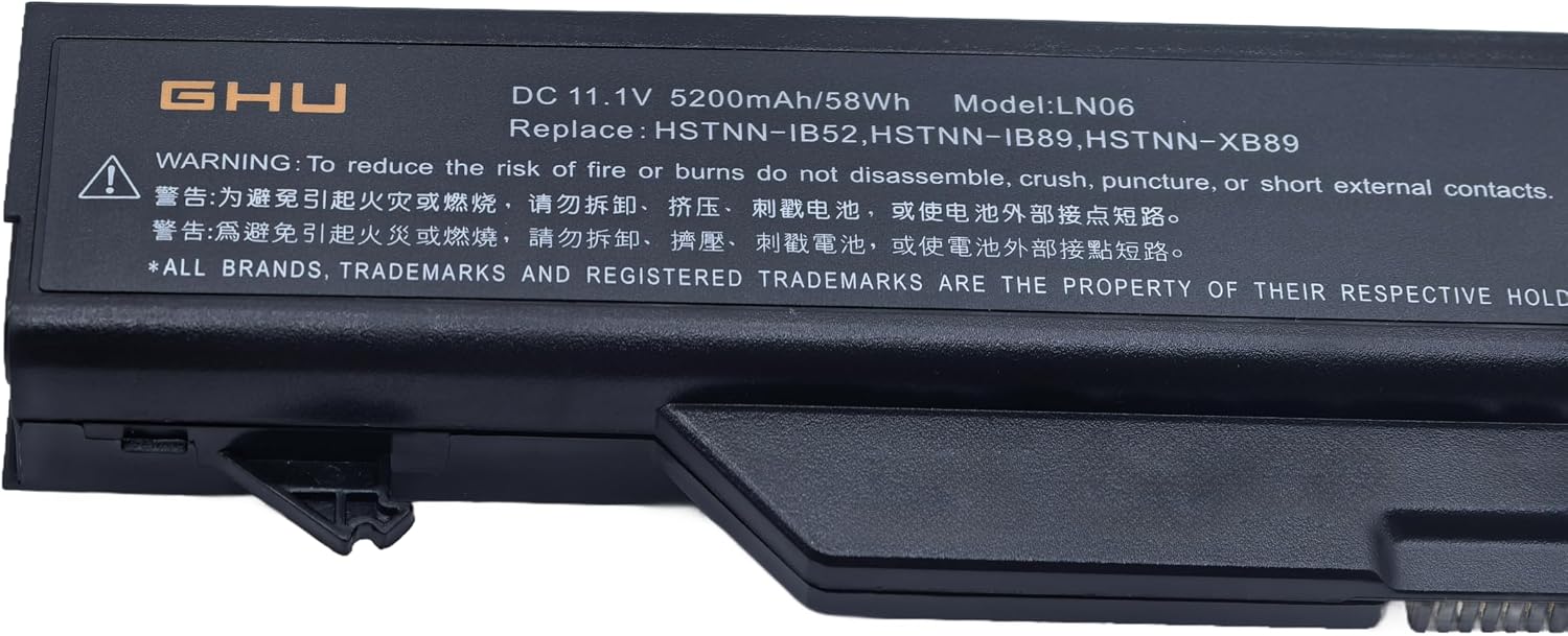 GHU ProBook 4510s 4520s Laptop Battery 58Wh Replacement for HP ProBook 4515s 4710s, Compatible with 513129-361 535753-001 572032-001 HSTNN-1B1D