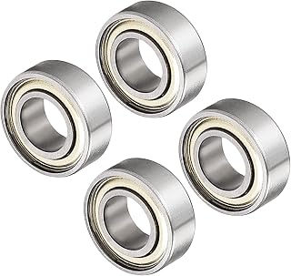 Deep Groove Ball Bearing, 687ZZ Model 7mm ID 14mm OD 5mm Thick, Carbon Steel Double Shield Bearings - (Applications: for Motor Skateboards Roller Wheels), 4 - Pieces