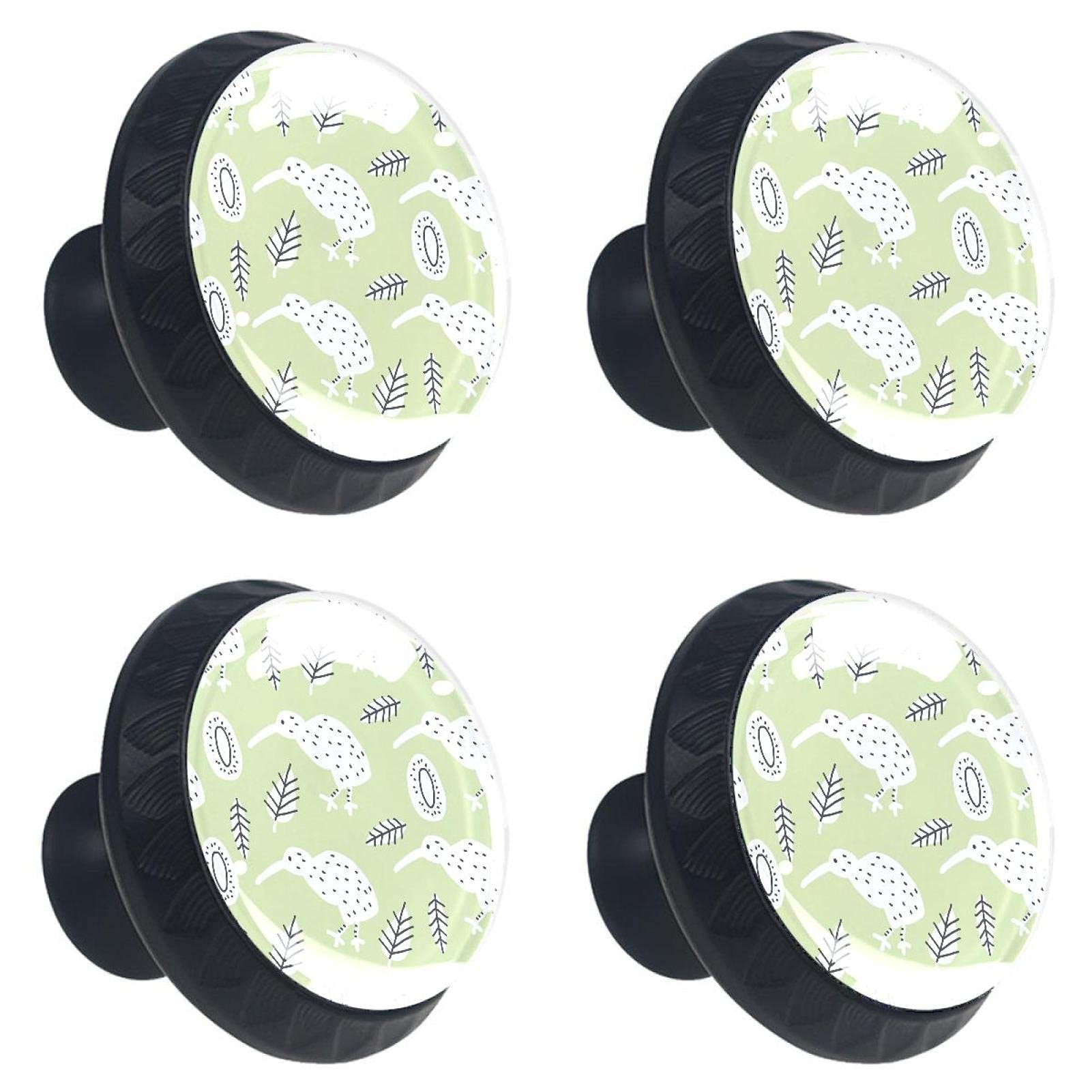 Boutons de tiroir en cristal 30mm oiseau kiwi lot de 4 pour la déco de vos meubles et armoires