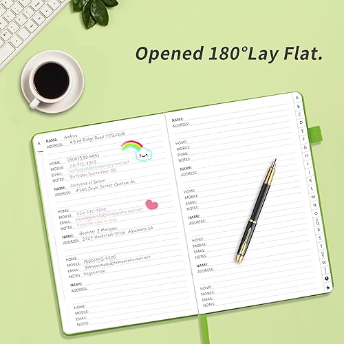 Miniatura 59 de Libreta de direcciones con pestañas alfabéticas, libro de contraseñas de tapa dura, organizador de direcciones para mantener un registro de números