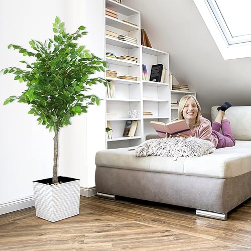 Miniatura 2 de Meneco Planta artificial en maceta  Planta falsa de 5 pies de alto, planta falsa grande para decoración del hogar, planta falsa en maceta (60