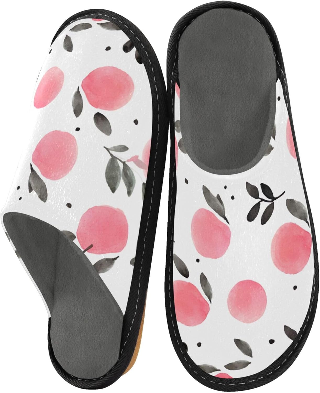 Apple House Slippers – Cozy Fuzzy Slippers for Guests, Washable & Disposable, Perfect for Shoeless Home, Spa & Hotel Use A110693