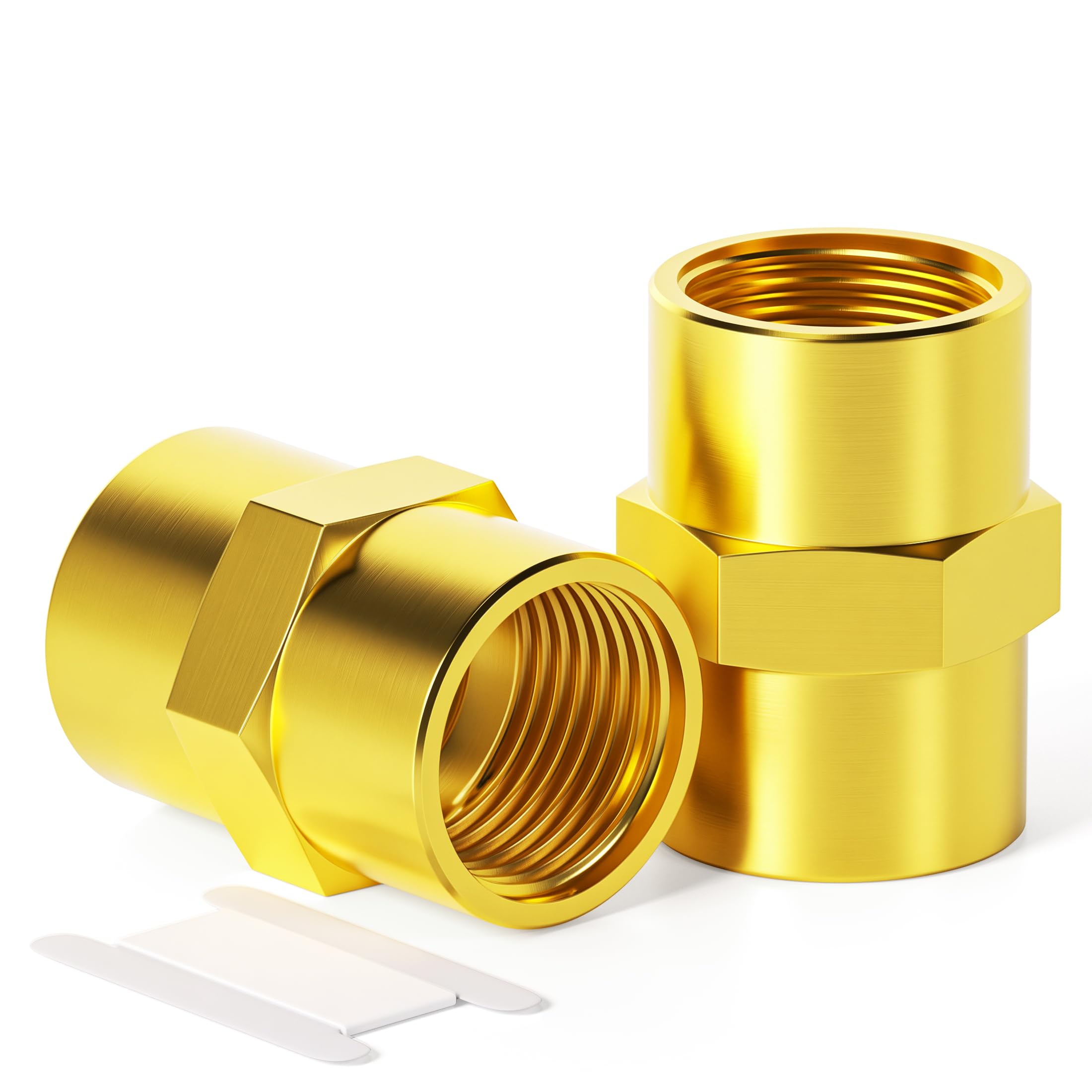 TAILONZ PNEUMATIC Raccordo esagonale per tubo femmina NPT da 1/2", in ottone, confezione da 15