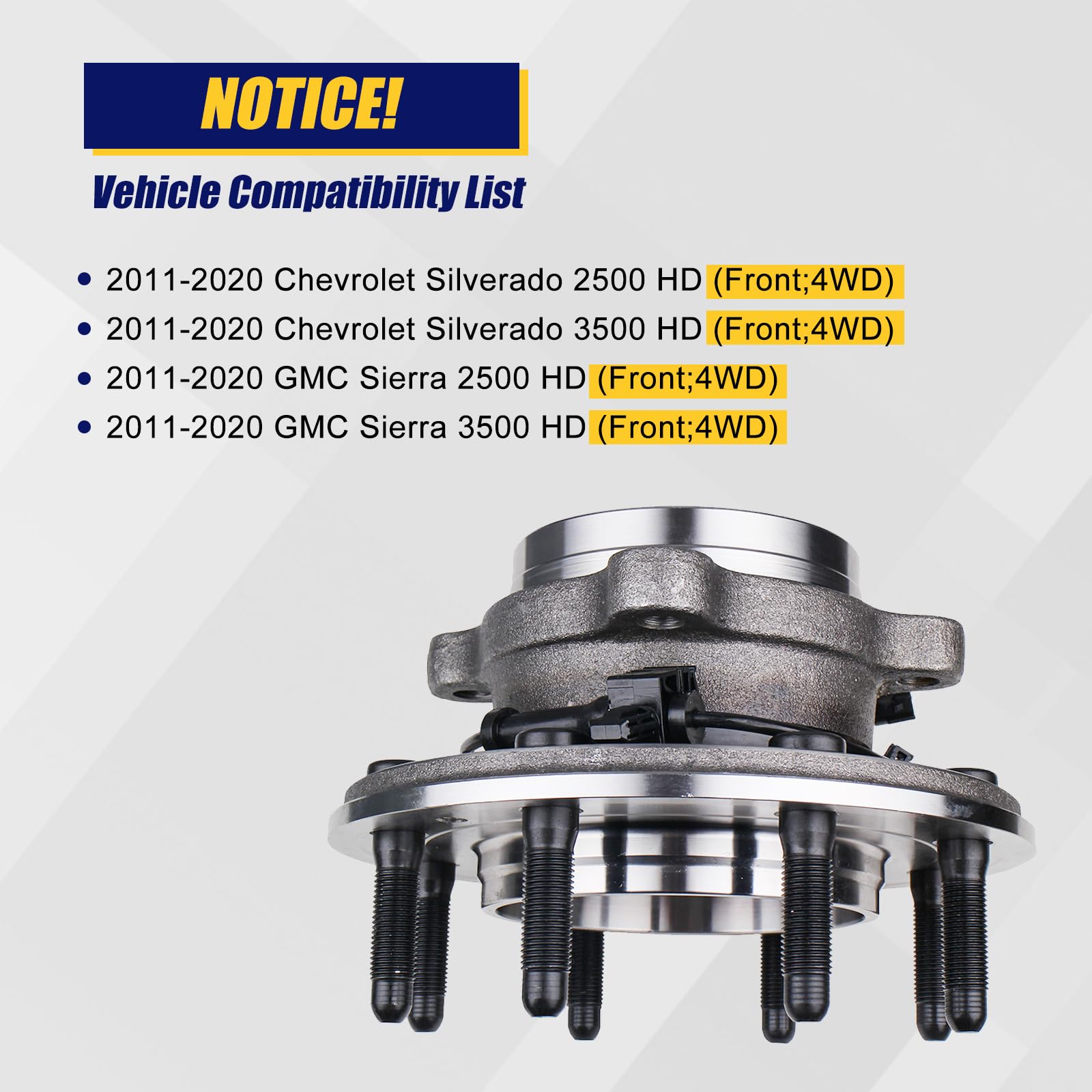 4WD Front Wheel Bearing Hub For Chevrolet Silverado 1500 GMC Sierra 1500 6 Lug E - Foto 3