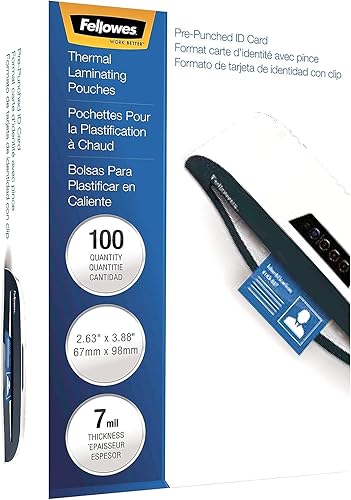 Miniatura 2 de Fellowes 52050 Bolsas de laminación, 7 mil, 2 58 x 3 78, tamaño de identificación, 100paquete