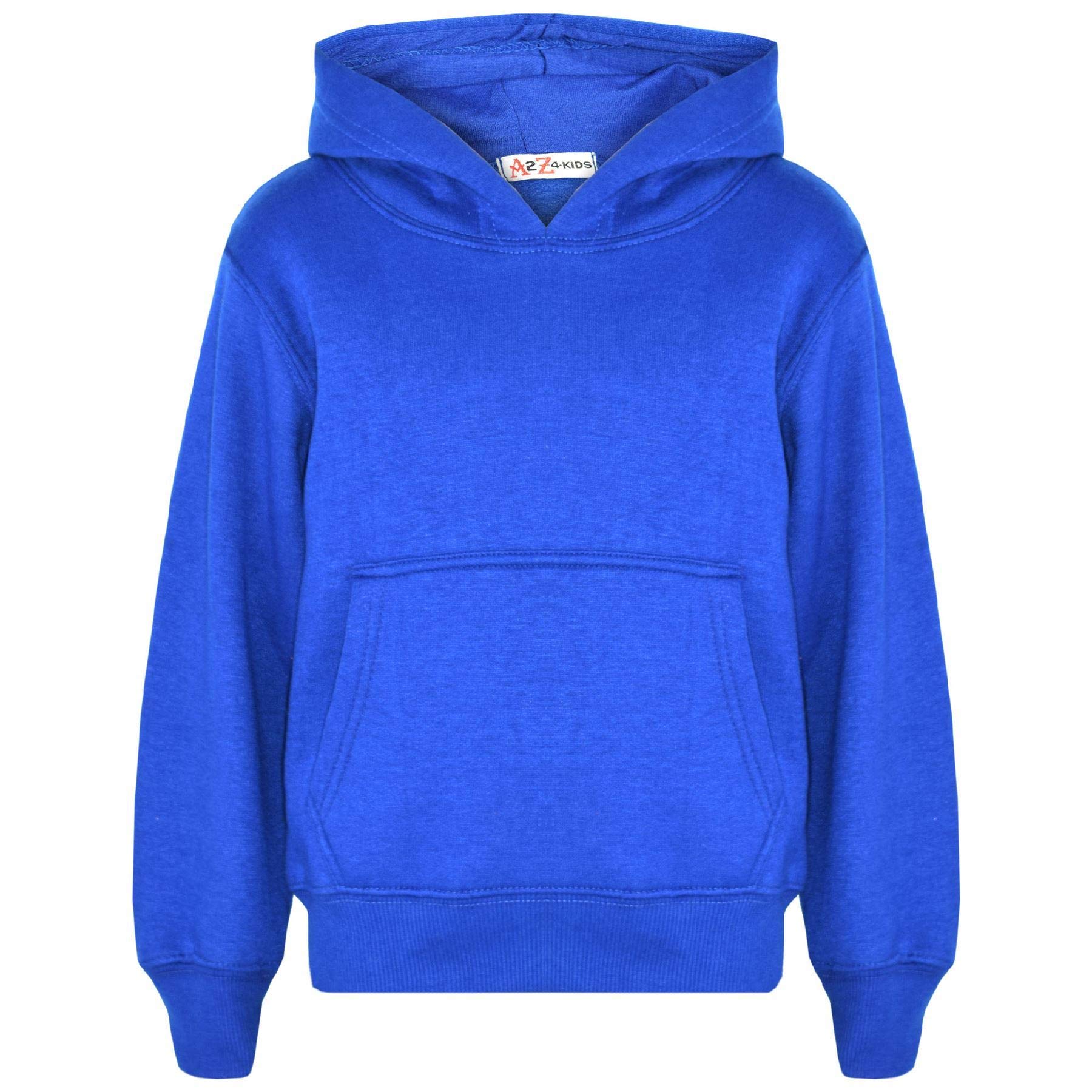 A2Z 4 Kids Girls Boys Plain Sweatshirt Tie Dye Pullover - Plain Sweat Hoodie Royal 13