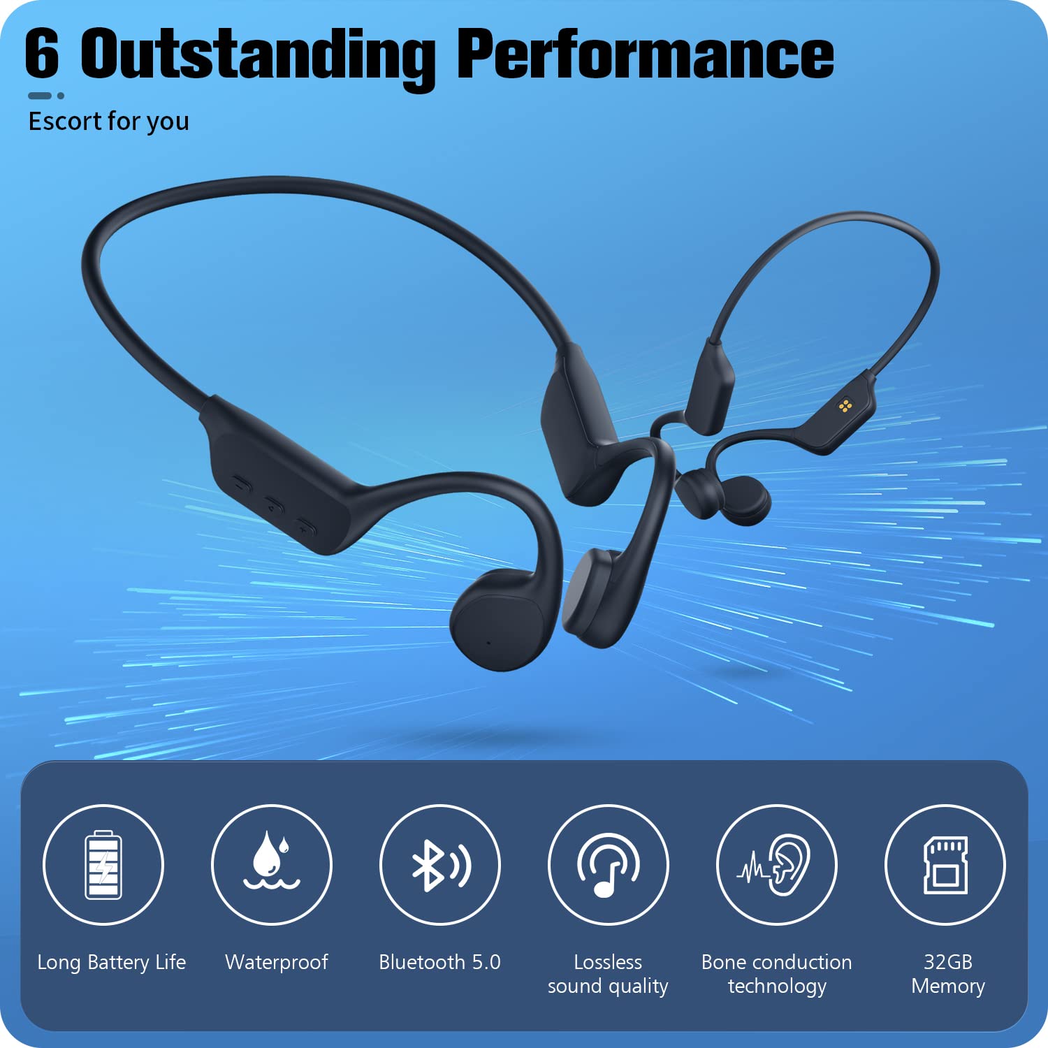 すので IKXO Ear Hook Bluetooth Headphones Wireless Lightweight Single