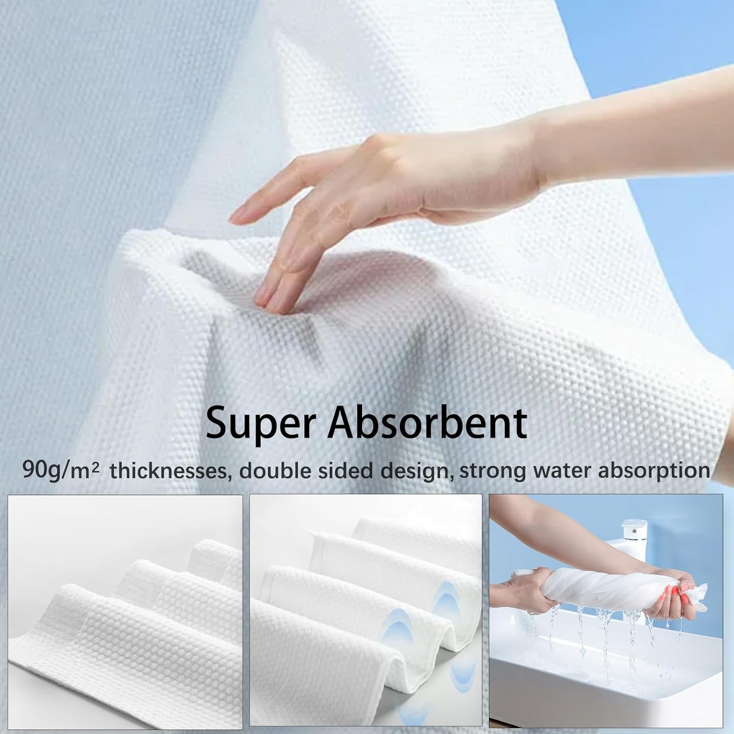 18 Count Disposable Bath Towels, Camping Towel, Gym Towel, Barber Towel, Large Size 27.5"x55", Portable, Thickened, Absorbent, Individually Packed for Travel, Hotel, Camping, Spa, Business