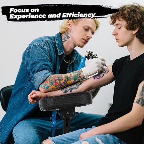 Miniatura 7 de FAHKNS Sillas de tatuaje, silla multifuncional, sillas de tatuaje con ángulos de altura de panel ajustable, soporte de brazo de tatuaje para