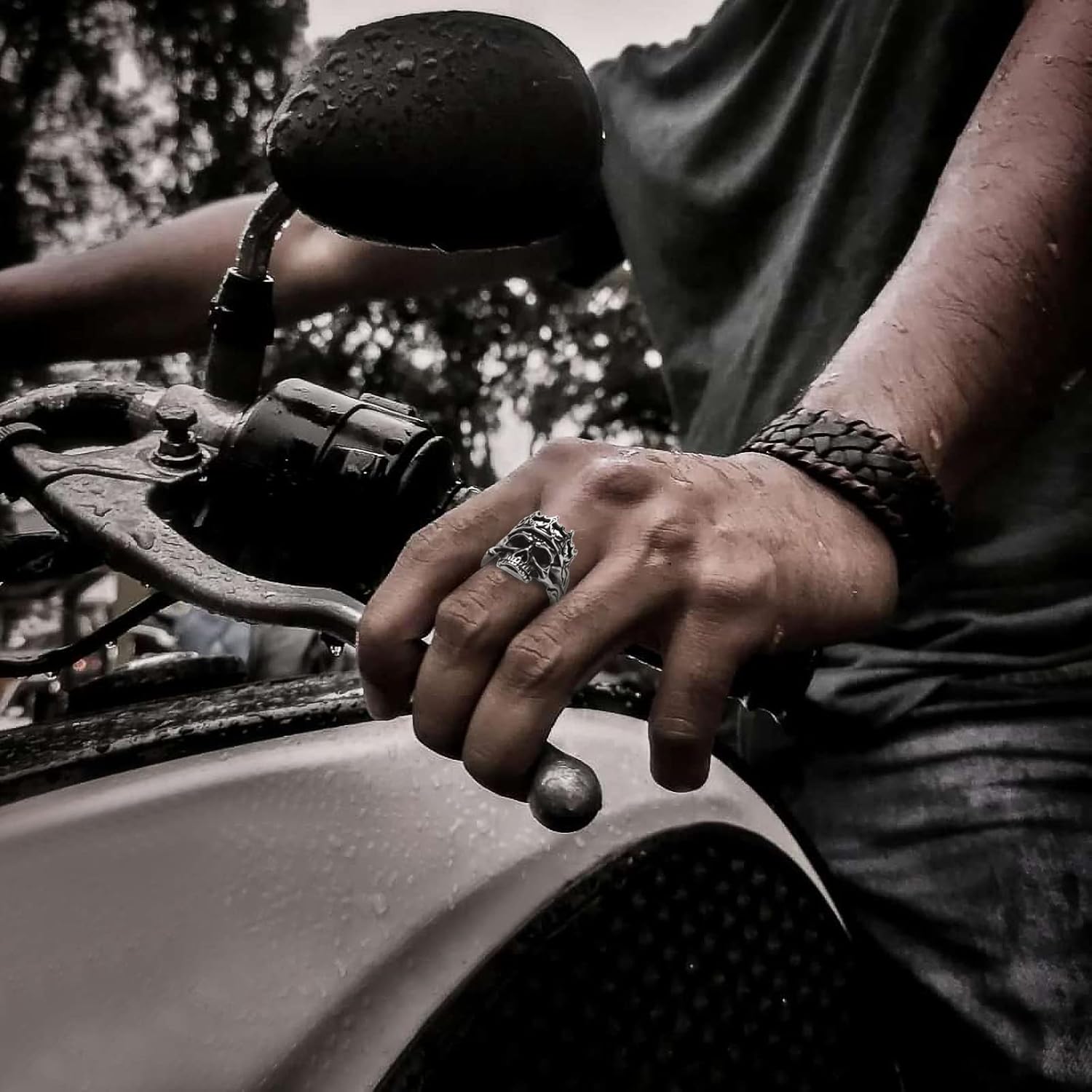 Skull Rings for Men Stainless Steel Skull Ring Gothic Biker Rings Jewelry for Men Boys Size 7-13 - Image 4