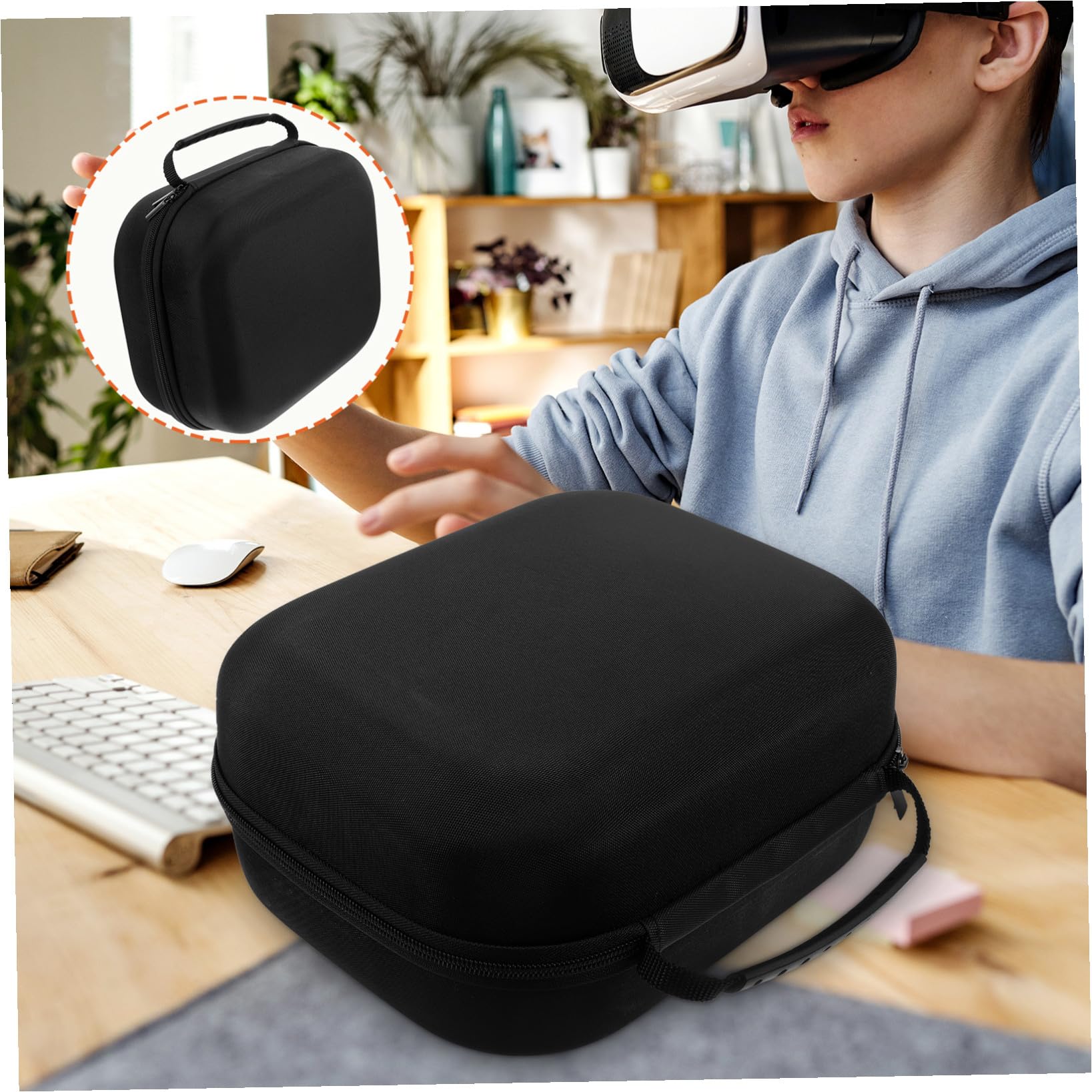 PartyKindom Estuche Portátil para Gafas De Realidad Virtual Bolsa Antigolpes Funda Protectora para VR Estuche De Viaje para Guardar Gafas para Uso Exterior y Transporte