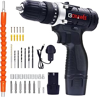 Sponsored Ad - Cordless Drill with 2 Batteries - GOXAWEE Power Drill Set 100pcs (High Torque, 2-Speed, 10mm Automatic Chuc...