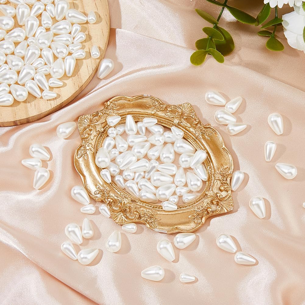 DICOSMETIC 150Pcs 3 Sizes Water Drop Pearl Beads Plastic Faux Pearl Teardrop Beads Gainsboro Loose Beads for DIY Crafts Jewelry Making Bracelets Necklaces Earrings - Image 4