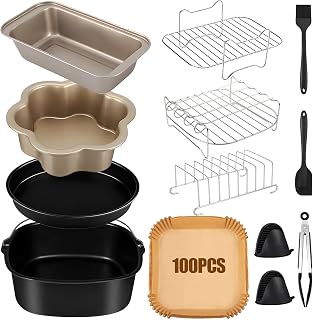COSORI Heißluftfritteuse Zubehör für Philips XL 6,2L, XXL 7,2L/8,3L, COSORI Turbo Tower Pro 10,8L, COSORI XXL 5,5L 6,2L, Russell Hobbs 8L/8,3L, Ninja AF180EU Max Pro 6,2 L Airfryer Zubehör