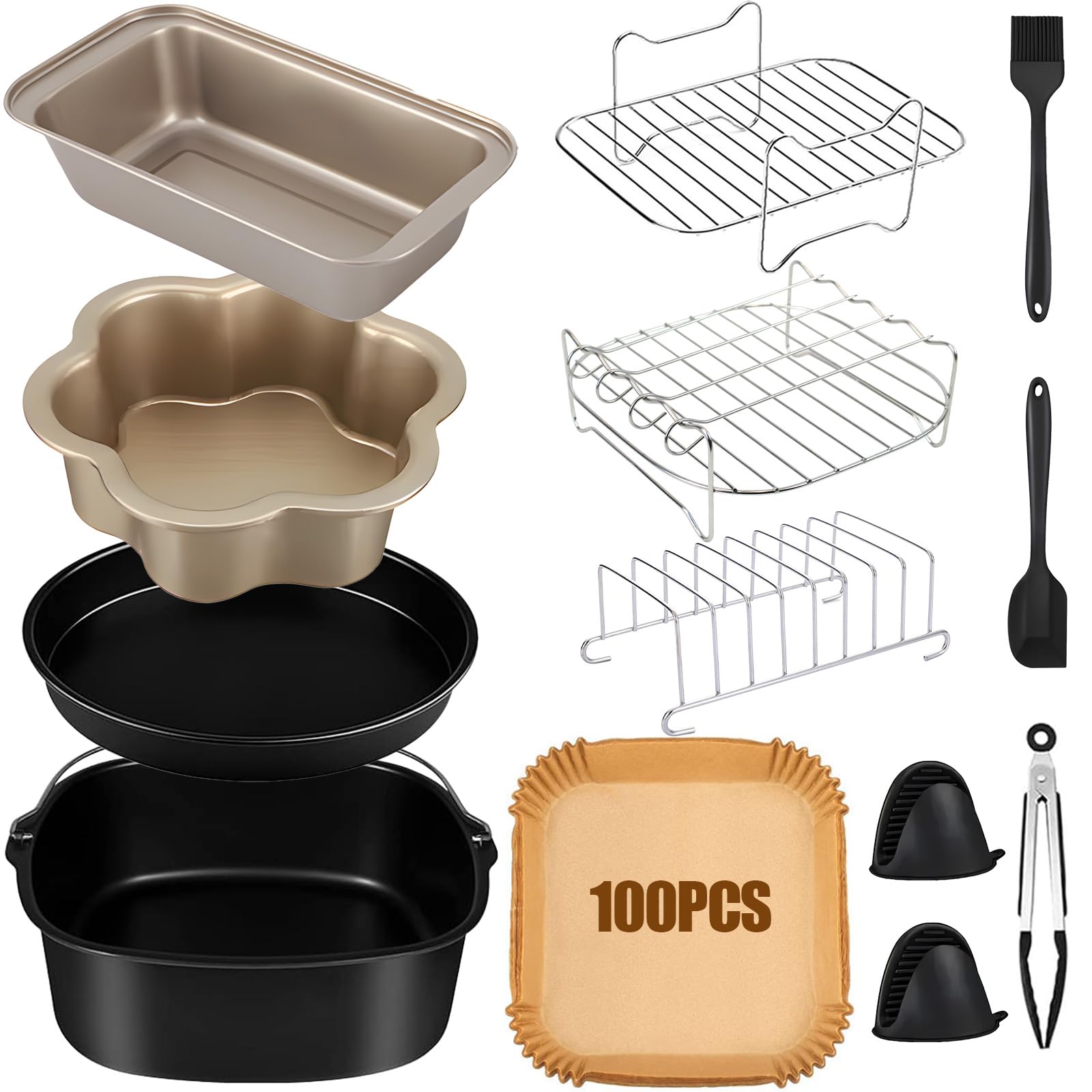 COSORI Heißluftfritteuse Zubehör für Philips XL 6,2L, XXL 7,2L/8,3L, COSORI Turbo Tower Pro 10,8L, COSORI XXL 5,5L 6,2L, Russell Hobbs 8L/8,3L, Ninja AF180EU Max Pro 6,2 L Airfryer Zubehör
